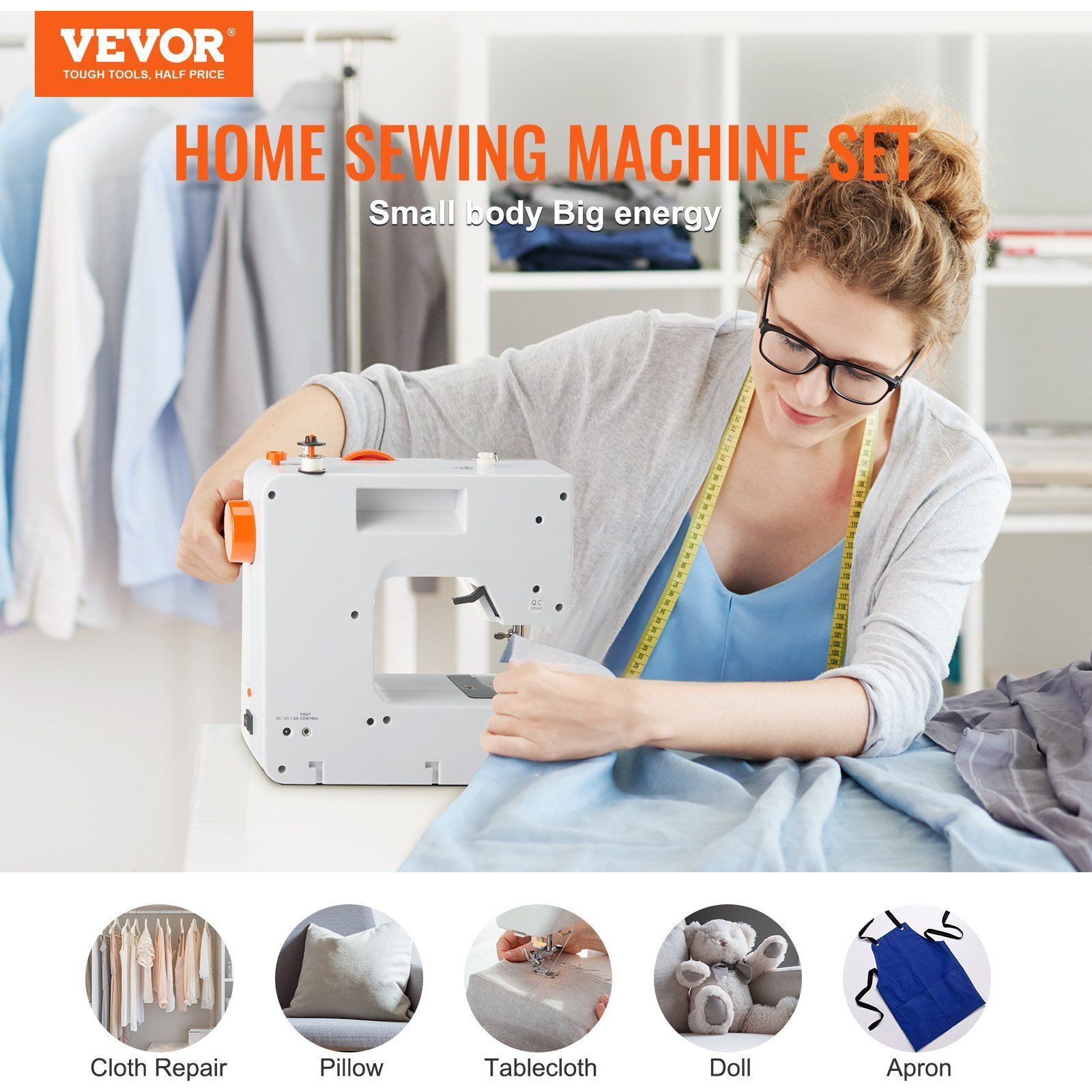 VEVOR Sewing Machine 38 Stitches Extension Table Pedal Accessory for Home DIY