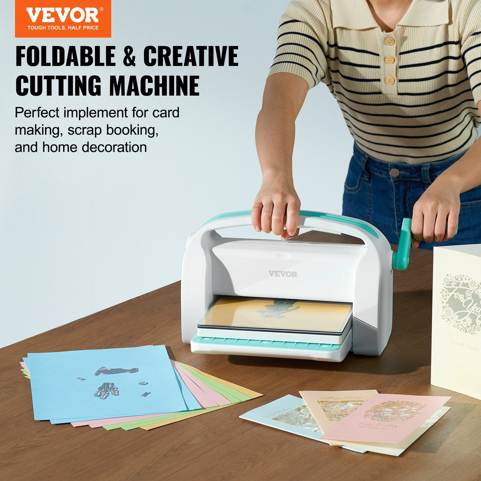 VEVOR Manual Die Cutting Embossing Machine 9" Opening For Art Craft Scrapbooking