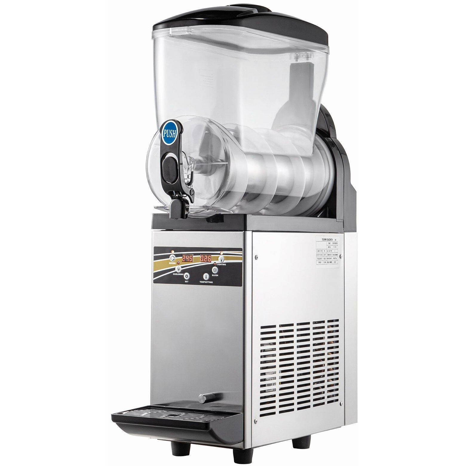 VEVOR Commercial Margarita Machine, 1Tank 15L Commercial Slushy Machine, Stainless Steel Smoothie Frozen Drink Maker, 500W 110V for Supermarkets Cafes Restaurants Bars Home Use