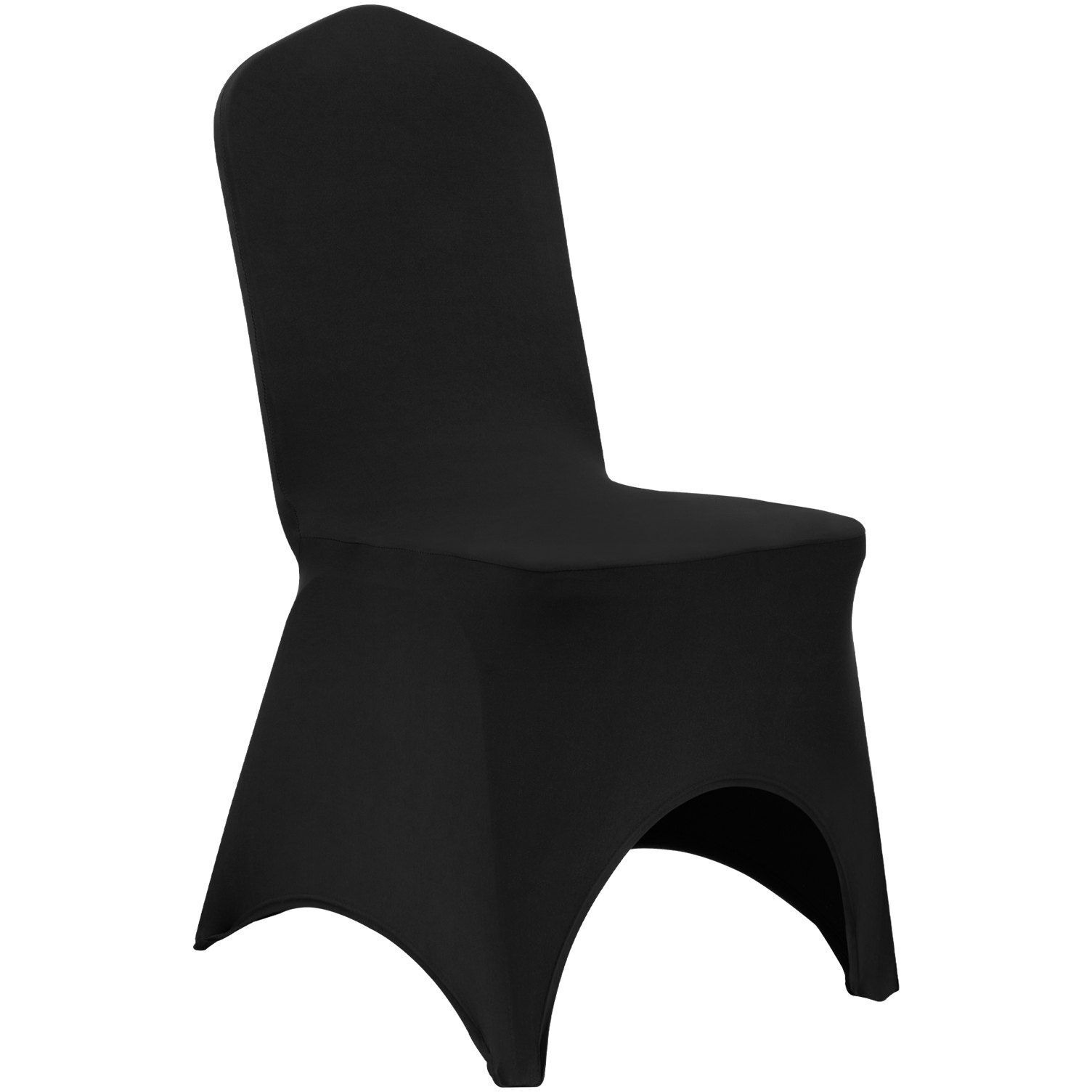 VEVOR 50 Pcs Black Chair Covers Polyester Spandex Stretch Slipcovers for Wedding Party Dining Banquet Arched-Front Chair Covers