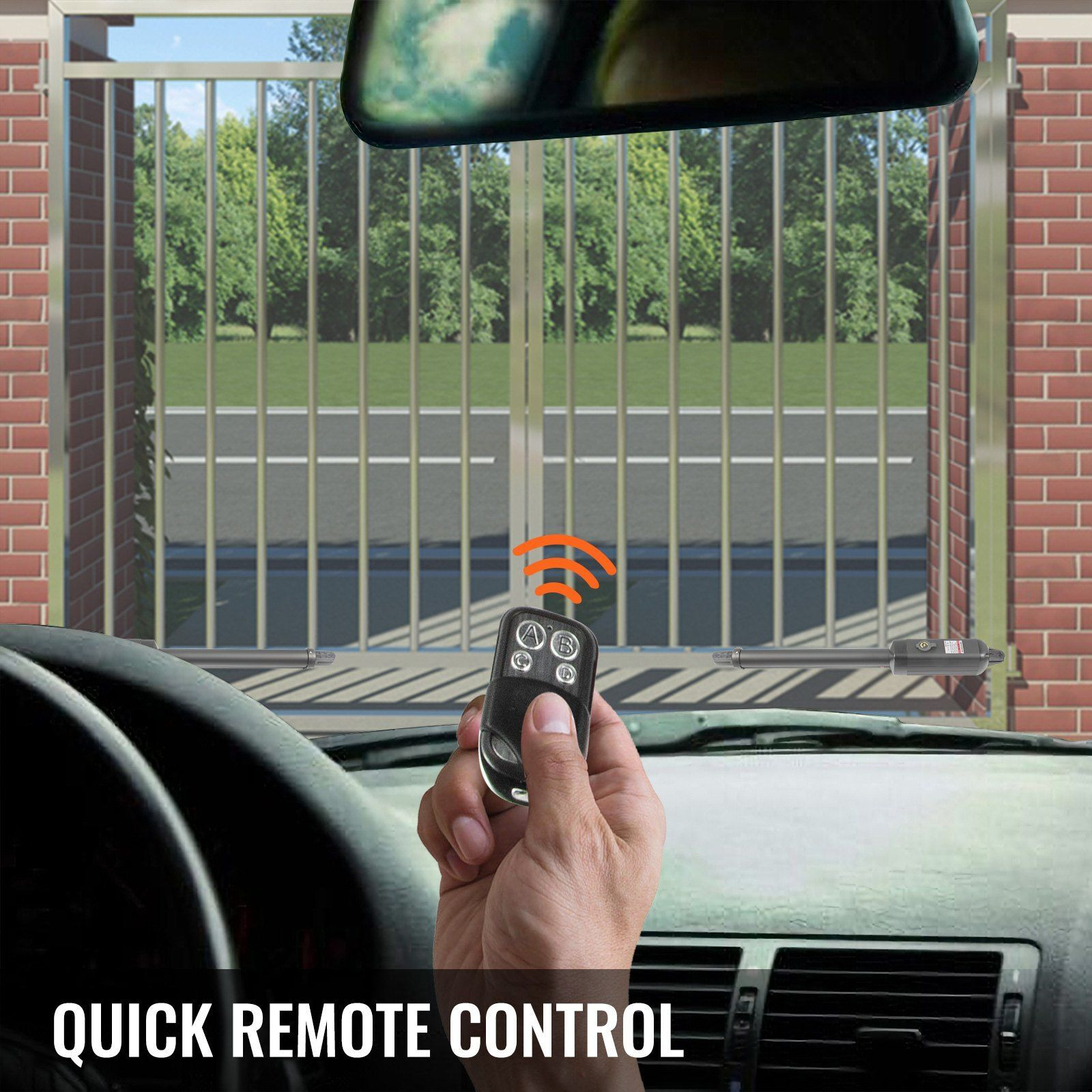 VEVOR Dual Swing Gate Opener Heavy Duty Automatic Gate Opener Up to 660lbs & 18ft Long Gate AC Powered 50W Automatic Gate Openers with Remote Complete Kit Push/Pull-to-Open Dual Gate Opener 16mm/s