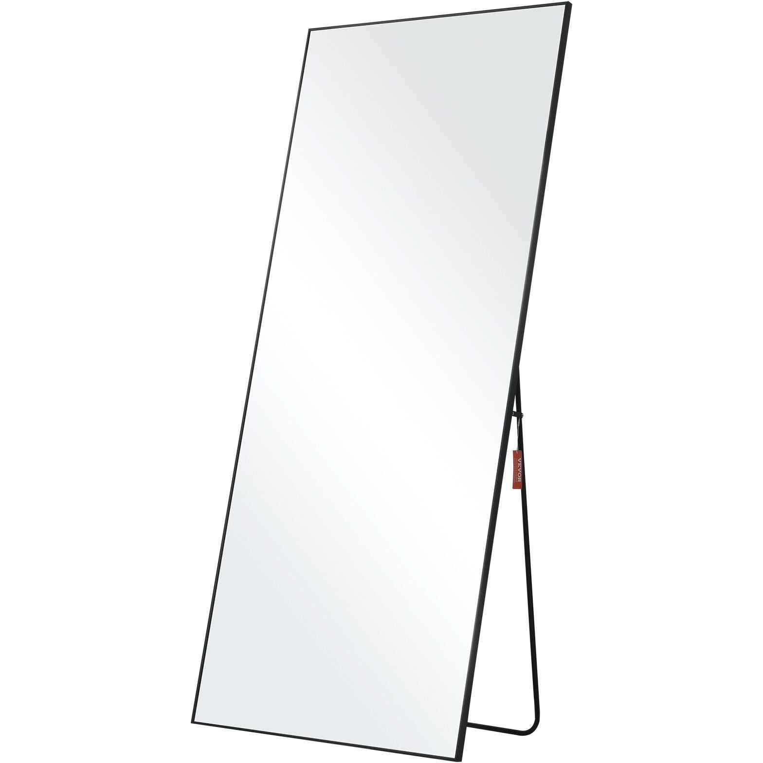 VEVOR Full Length Mirror, 71'' x 31'', Extra Large Standing Hanging or Leaning Rectangle Floor Tempered Mirror with Stand Aluminum Alloy Frame, Full Body Dressing Mirror for Living Room Bedroom, Black