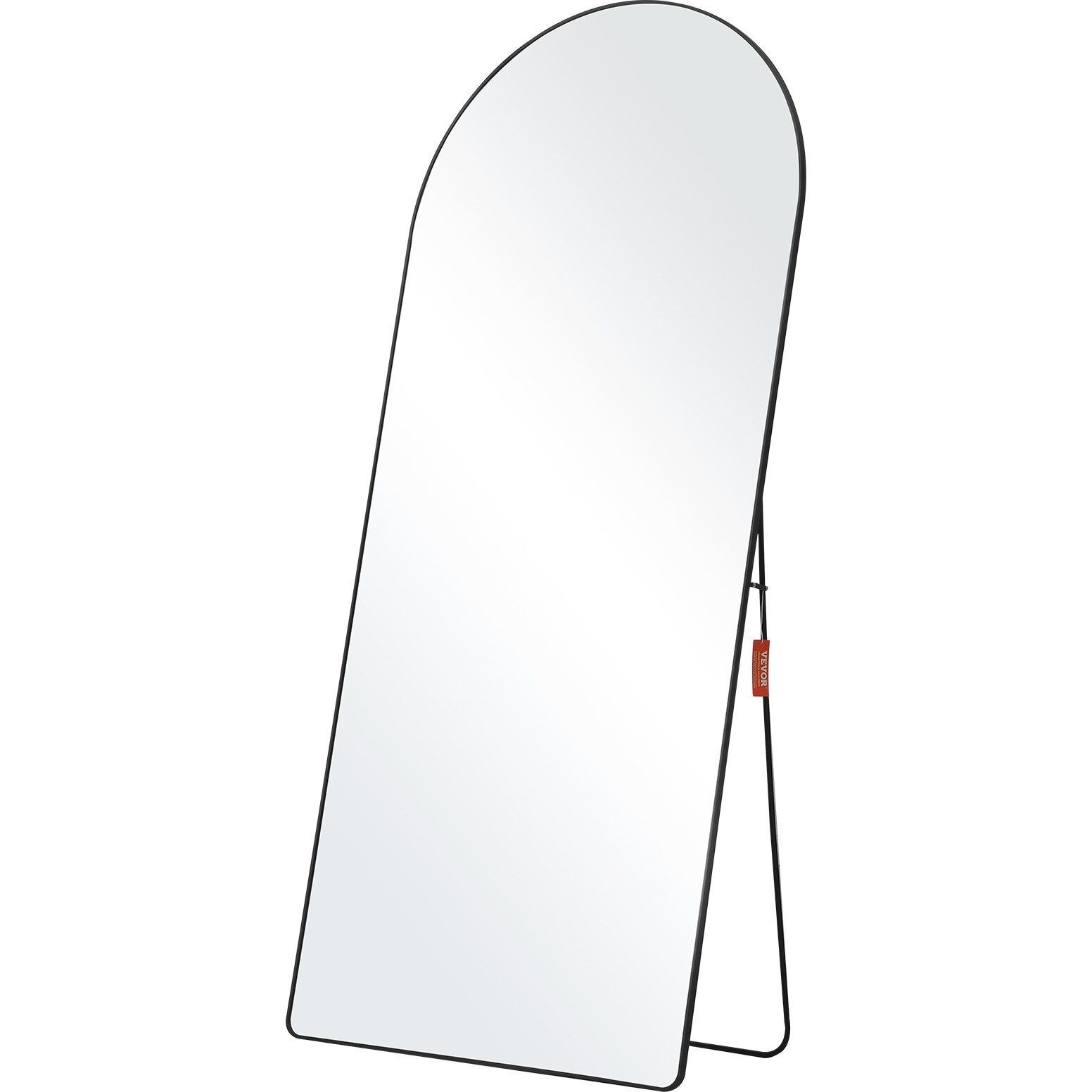 VEVOR Arched Full Length Mirror, 71'' x 32'', Large Free Standing Leaning Hanging Wall Mounted Floor Mirror with Stand Aluminum Alloy Frame, Full Body Dressing Mirror for Living Room Bedroom, Black