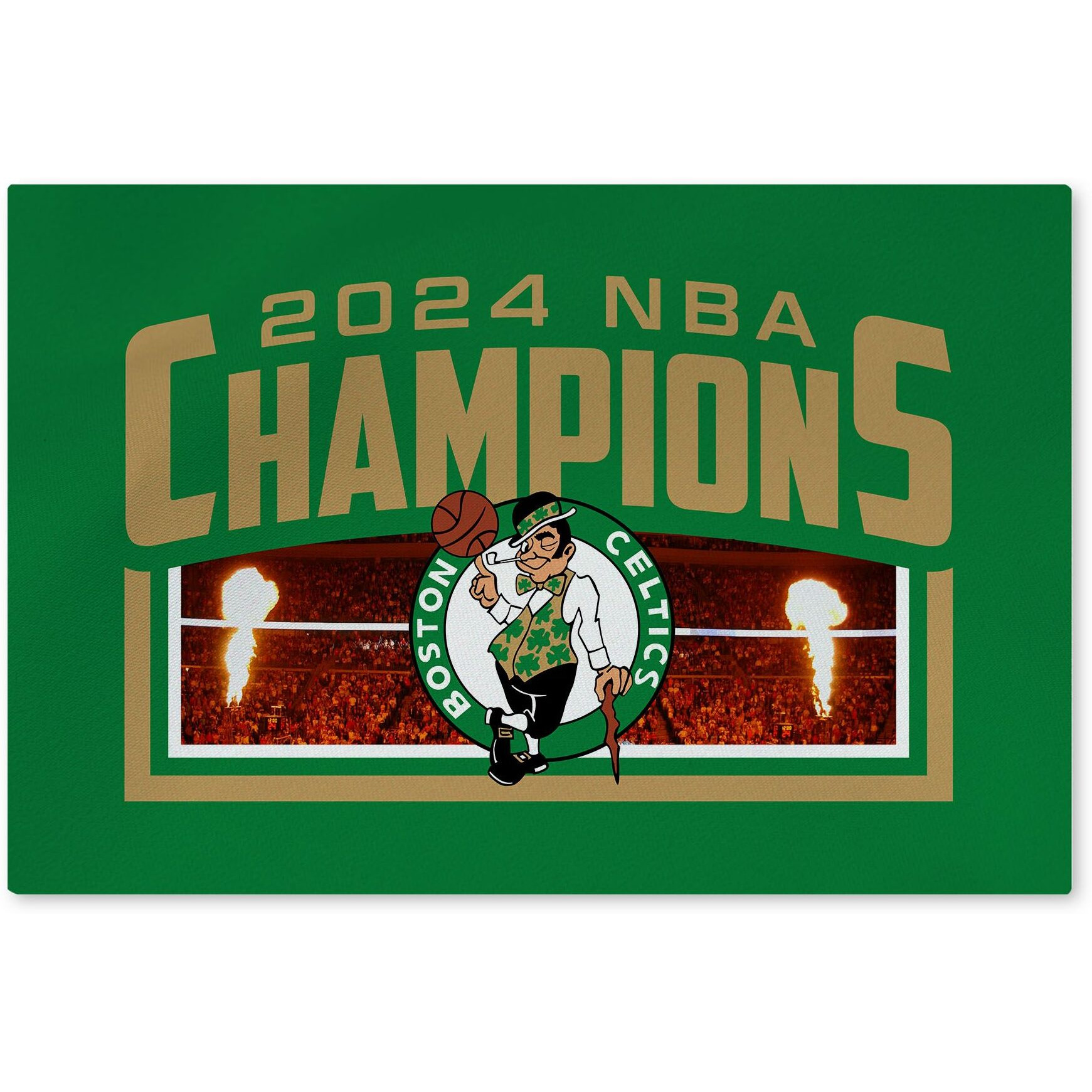 NBA Champs Celtics Gold Rise Washable Rug