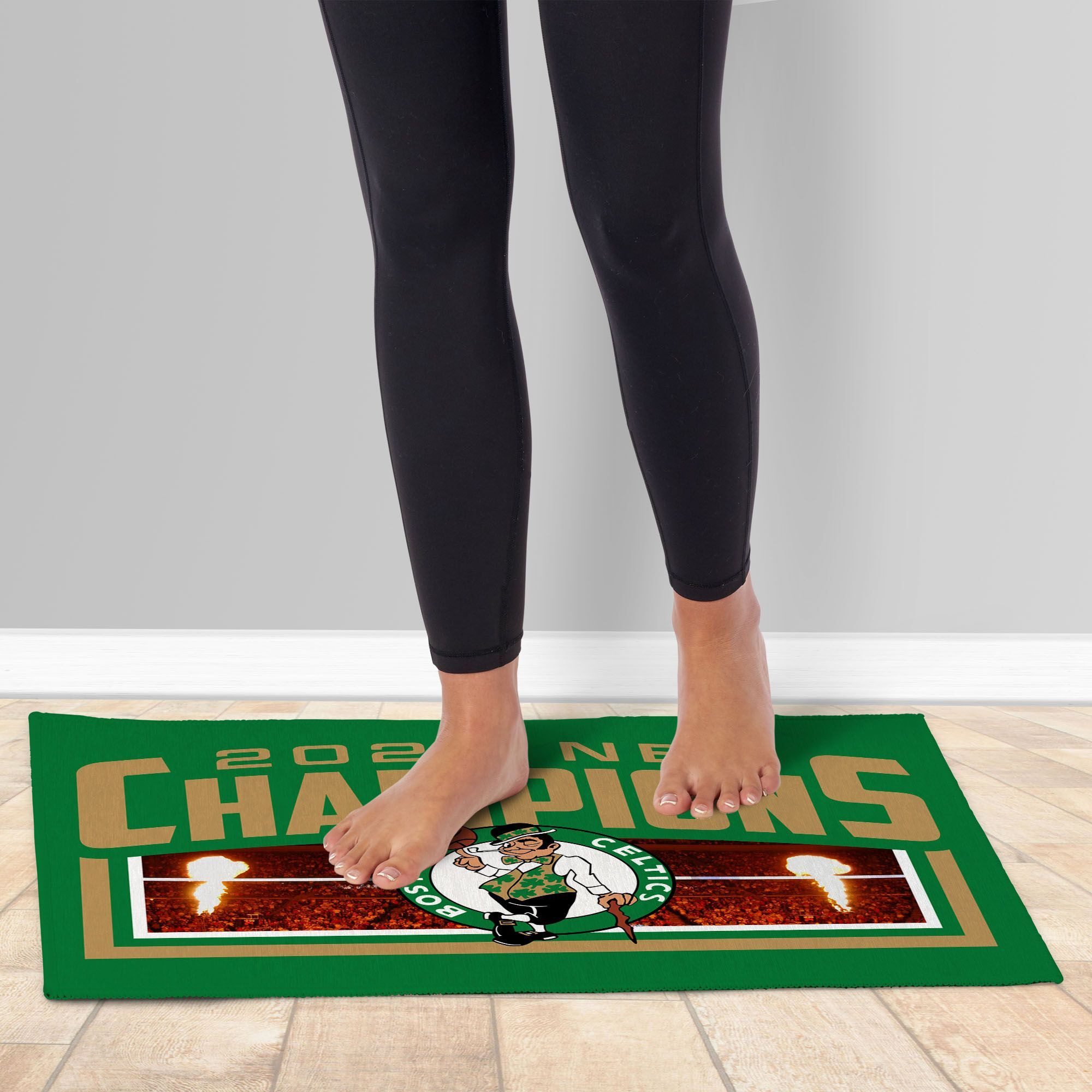 NBA Champs Celtics Gold Rise Washable Rug