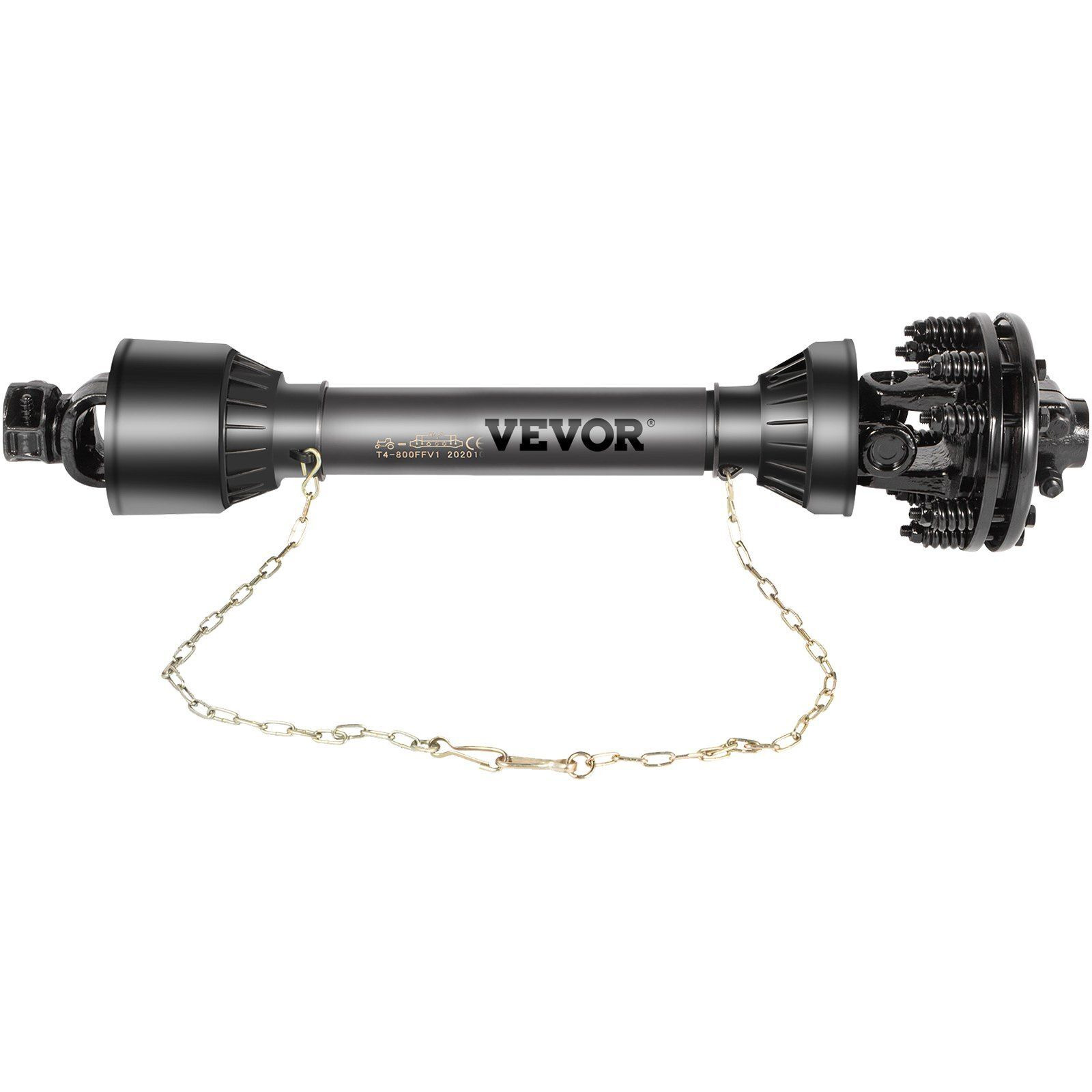 VEVOR PTO Shaft, 1-3/8" PTO Drive Shaft, 6 Spline Both Ends PTO Driveline Shaft, Series 5 Tractor PTO Shaft, 43"-57" Brush Hog PTO Shaft, Black PTO Shaft w/Slip Clutch for Bush Hog/Finish Mower