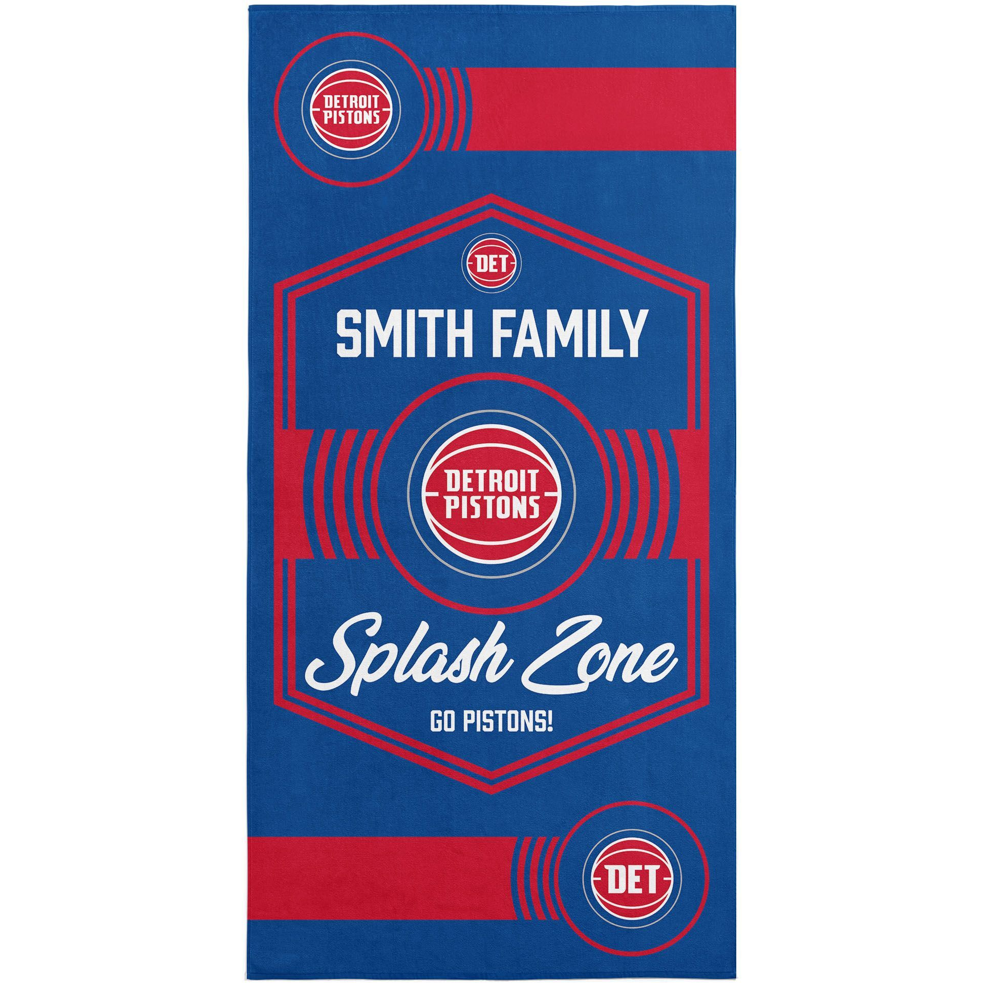 NBA Detroit Pistons Dominion Personalized Beach Towel 3060 Inches