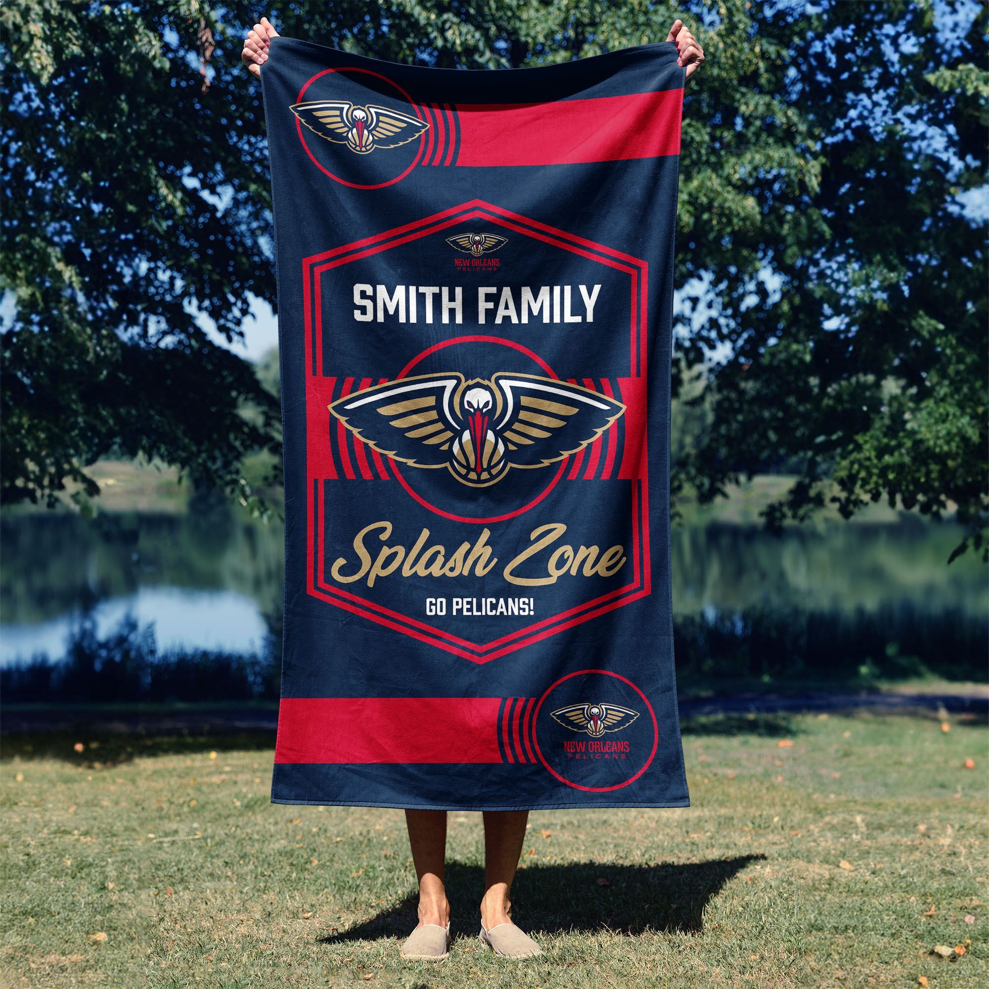 NBA New Orleans Pelicans Dominion Personalized Beach Towel 3060 Inches