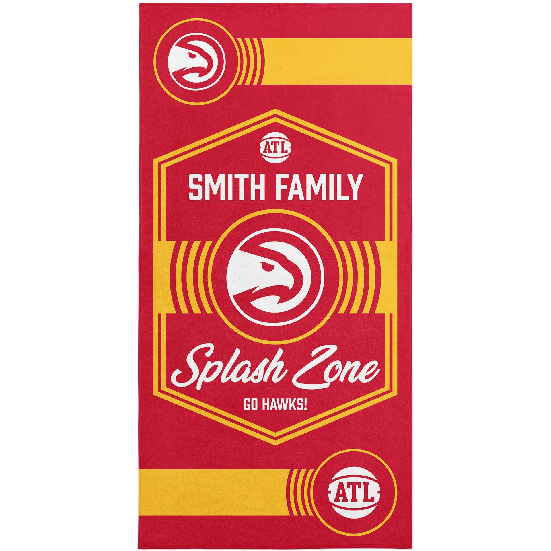 NBA Atlanta Hawks Dominion Personalized Beach Towel 3060 Inches