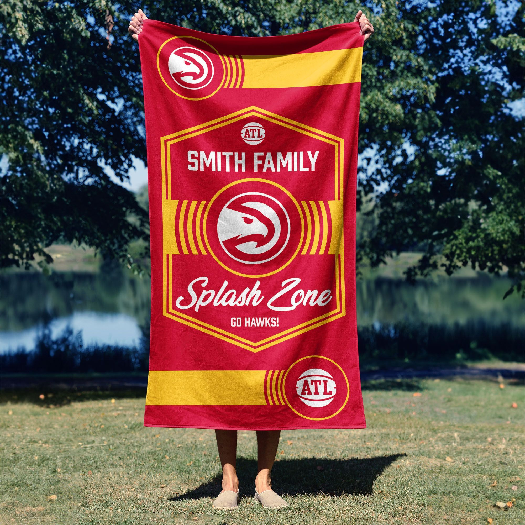 NBA Atlanta Hawks Dominion Personalized Beach Towel 3060 Inches