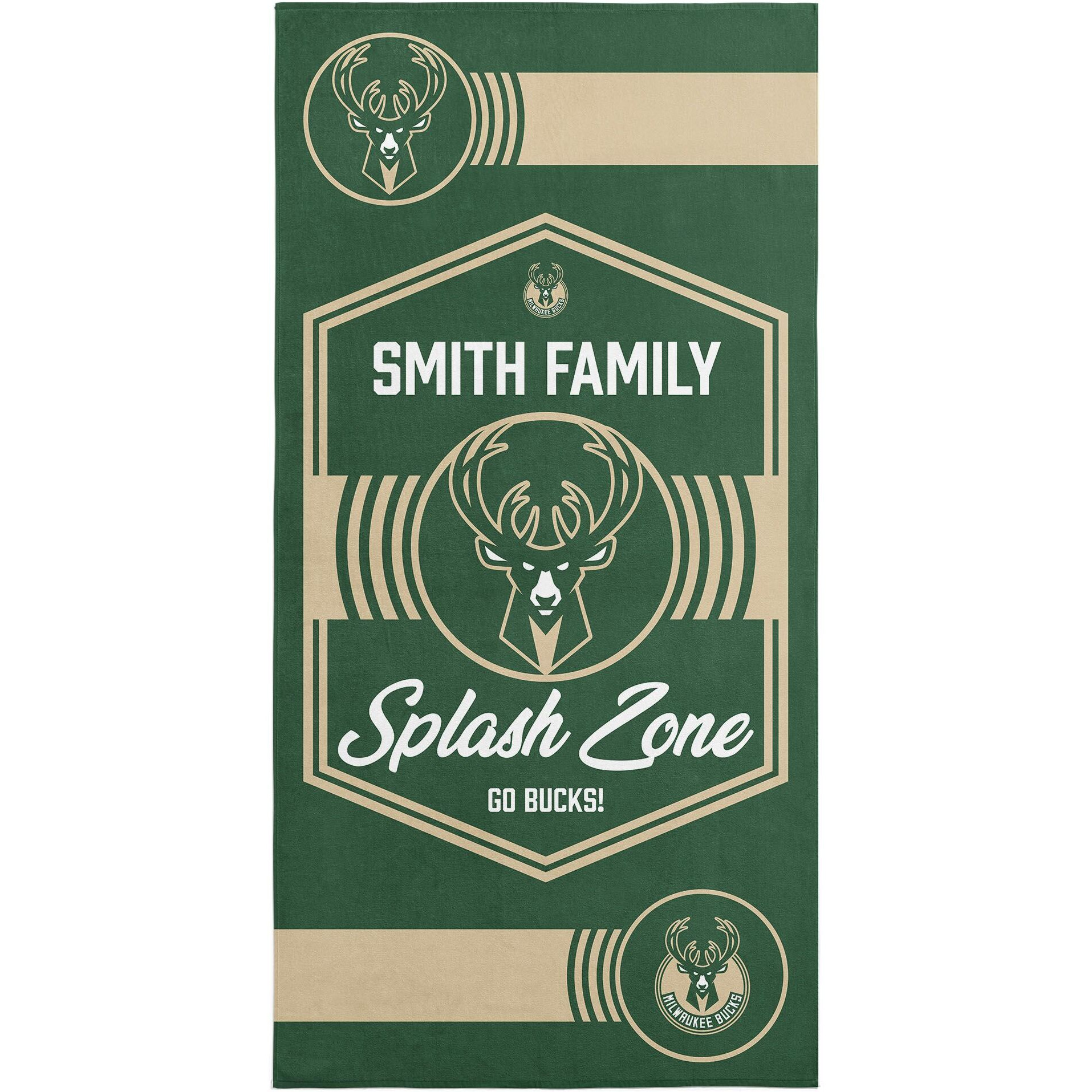 NBA Milwaukee Bucks Dominion Personalized Beach Towel 3060 Inches