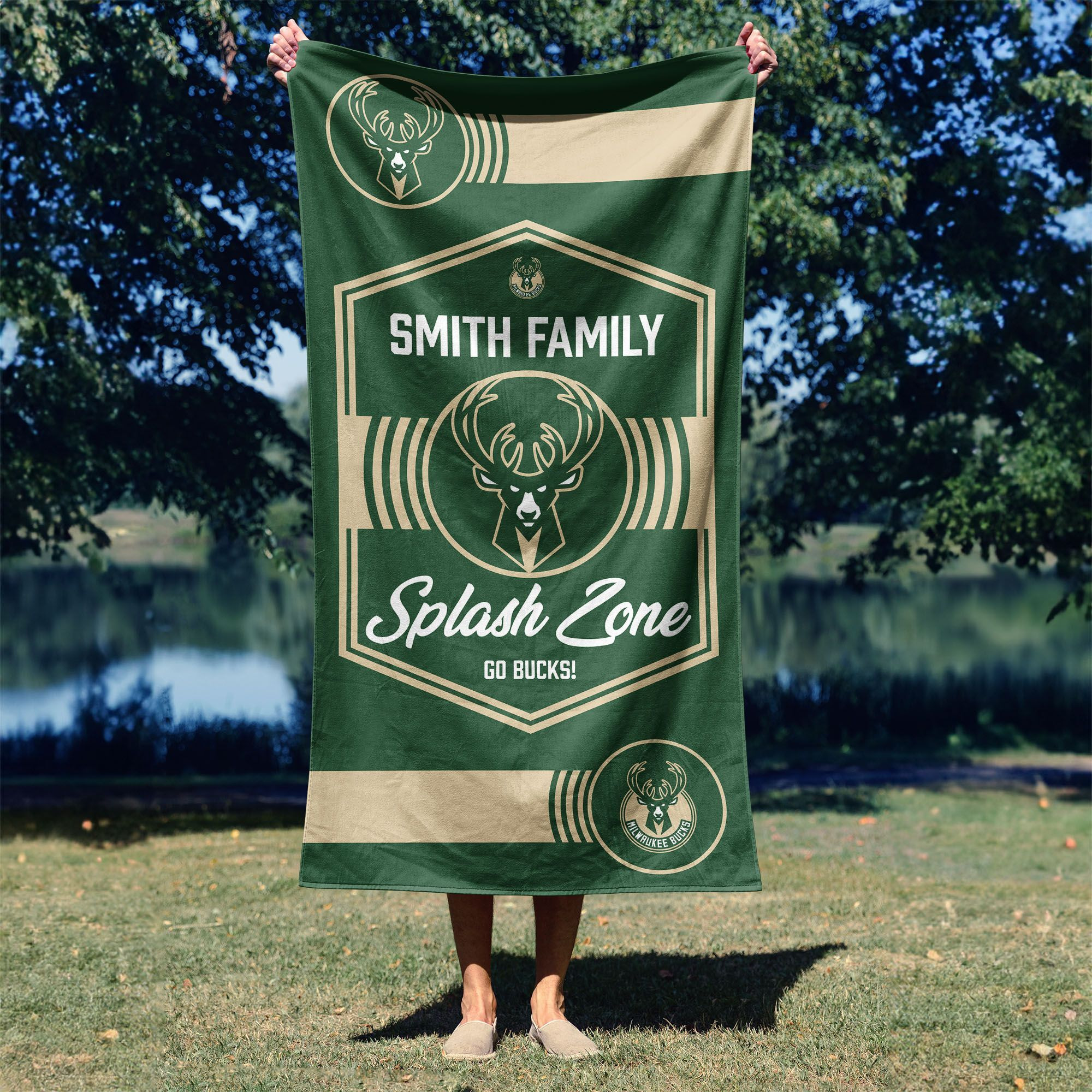 NBA Milwaukee Bucks Dominion Personalized Beach Towel 3060 Inches