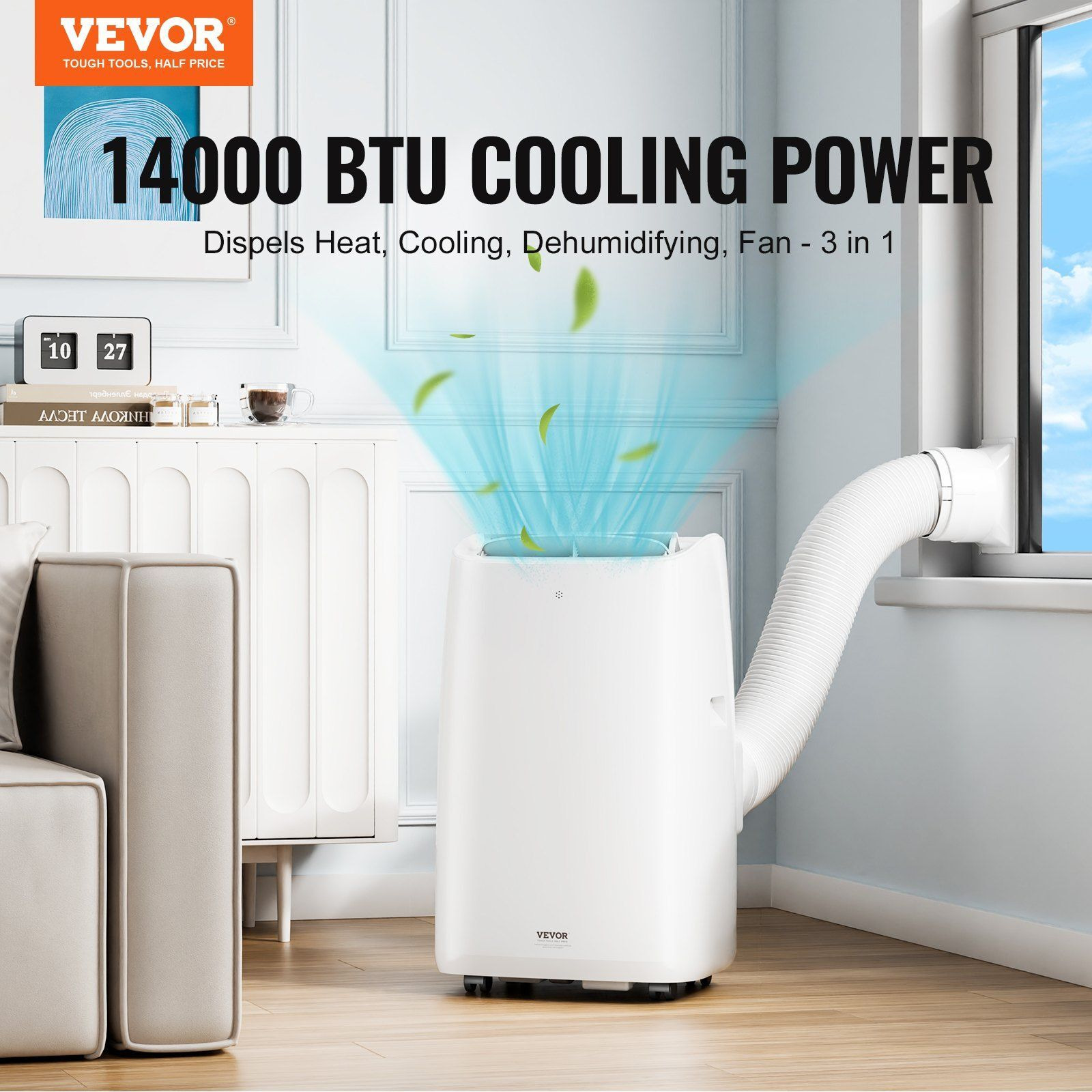 Portable Air Conditioner 14k BTU 3 in 1 AC Cool Dehumidifier Fan