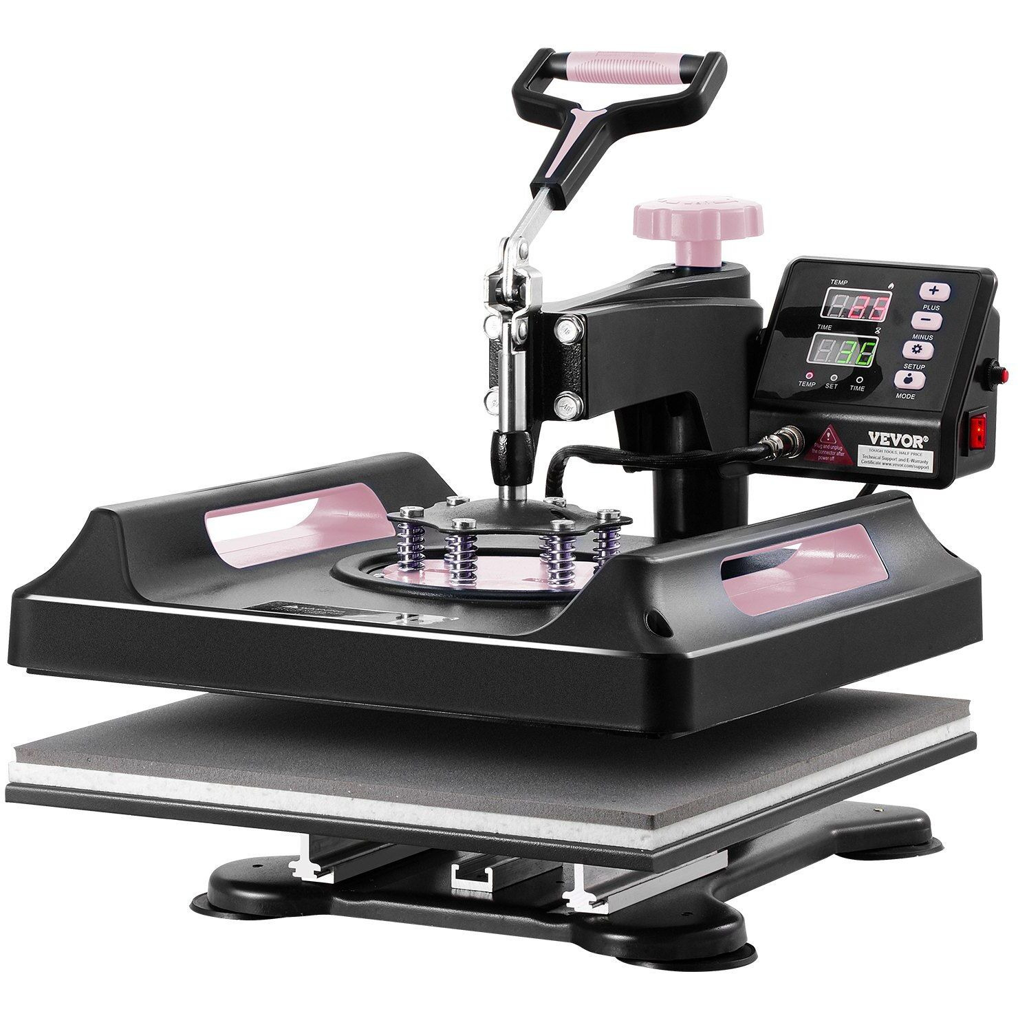 8 in 1 Heat Press Machine 15x15 in 30oz Tumbler Press T-Shirts Black