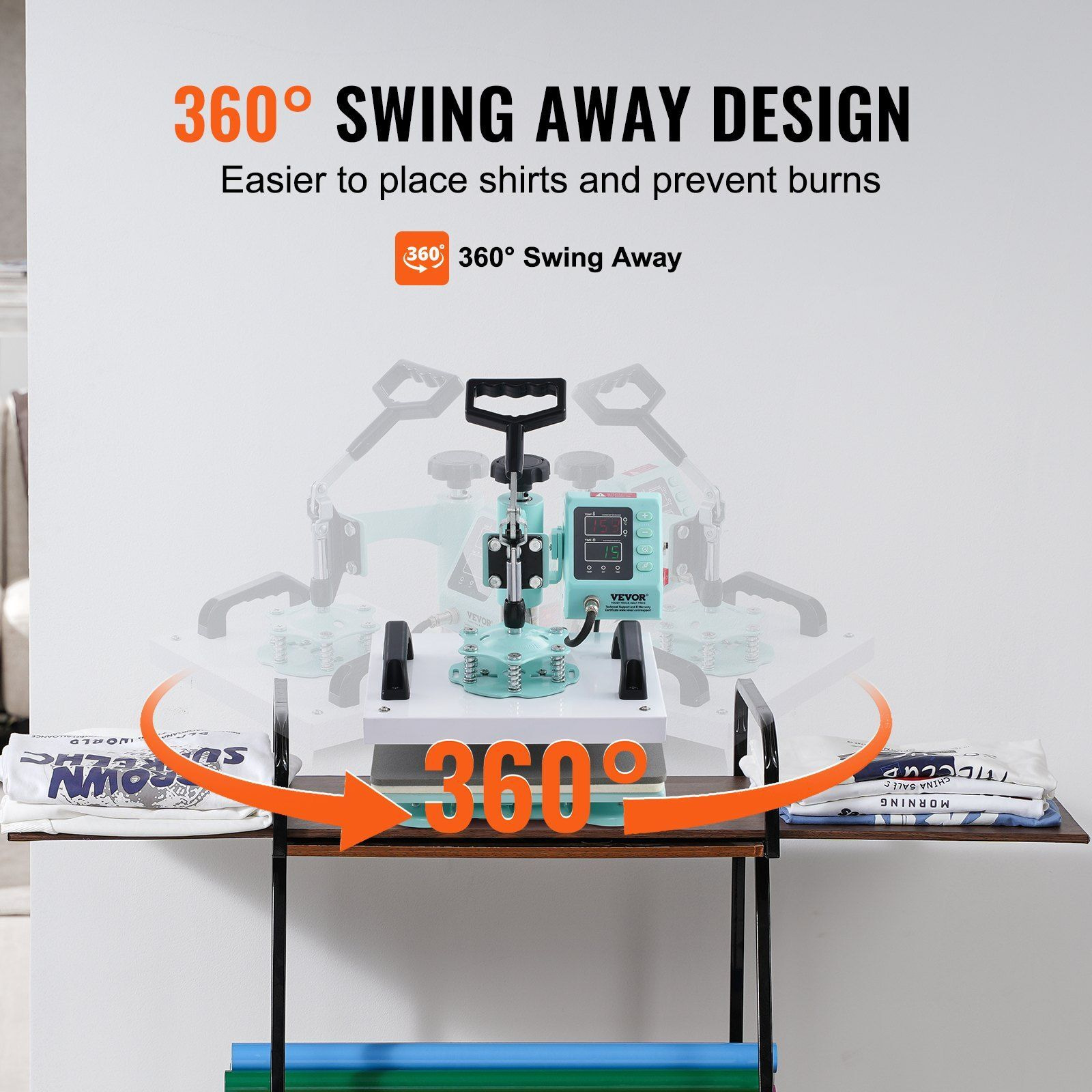 Heat Press Machine 12x10in Heat Transfer Machine for T-Shirts Press Green