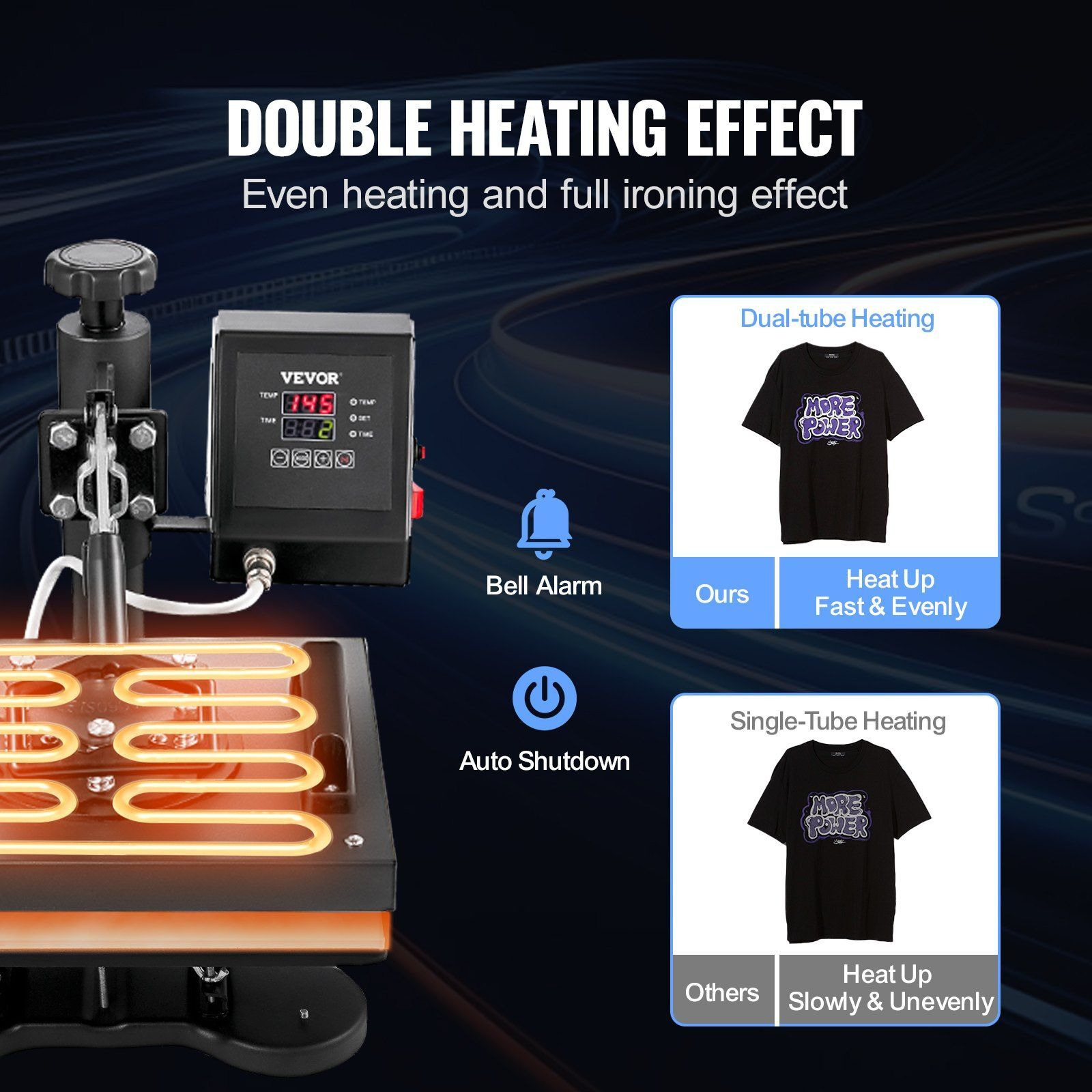 VEVOR Heat Press, 12x10Inch T-Shirt Press Machine, T-shirt Press Heat Press 30x23cm Printing Machine Heat Transfer Sublimation Machine for T-shirts