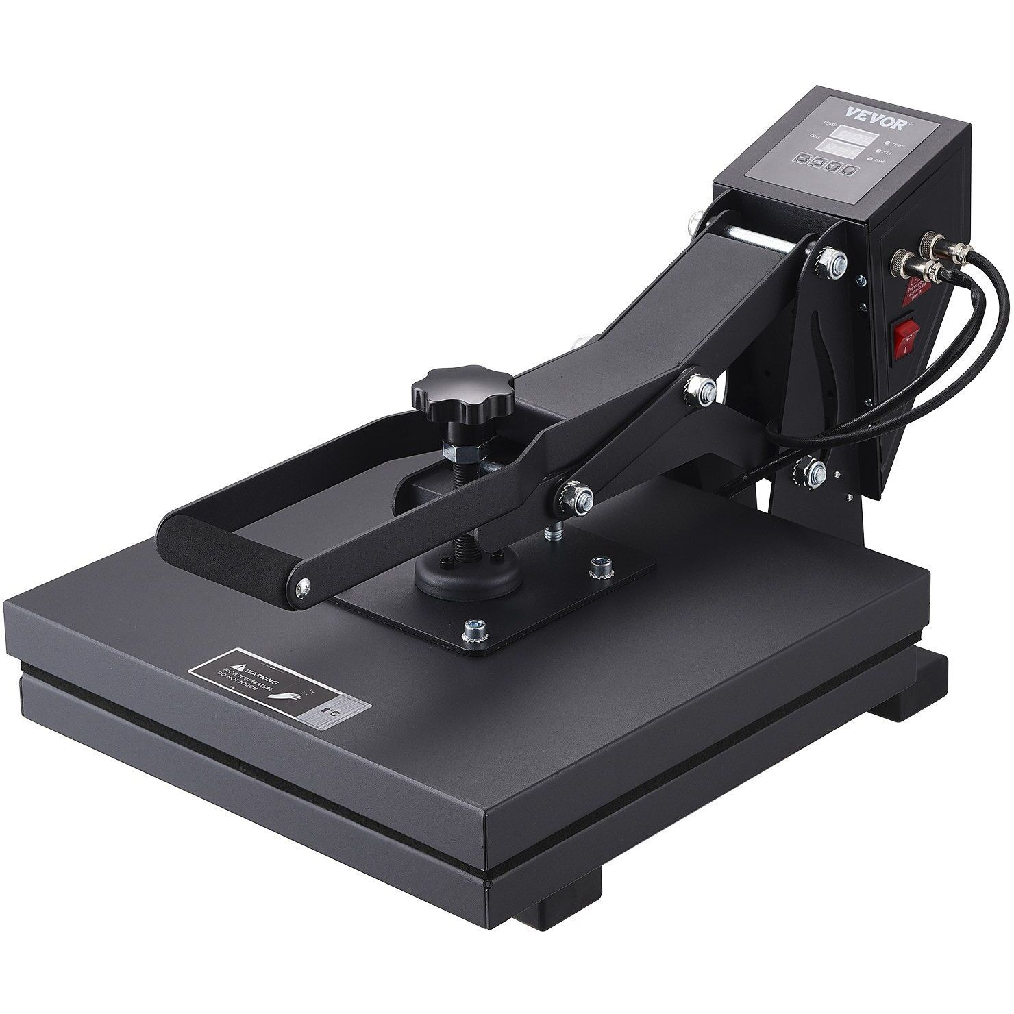 Heat Press 15 x 15 - Heat Press Machine for T-shirts, Fast Heating, High Pressure for Digital Industrial-Quality Sublimation Printer for Heat Transfer Vinyl, 15" x 15", Black