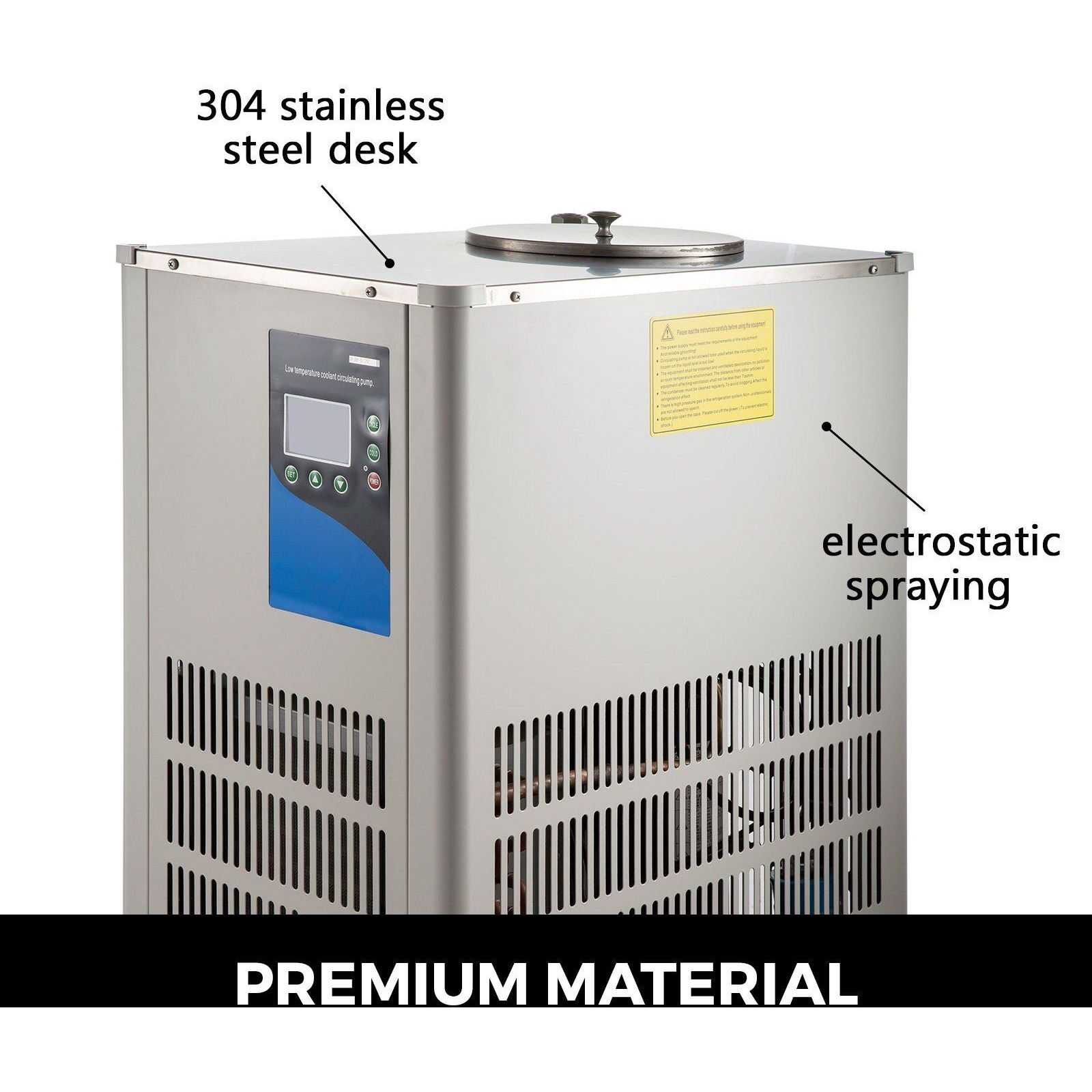 VEVOR Laboratory Chiller Circulator 5L Chiller Lab -20C Low Temperature Cooling Liquid Circulator Pump Chiller Lab Recirculating Chiller Water Bath Recirculating Water Cooling Chiller for Laboratory