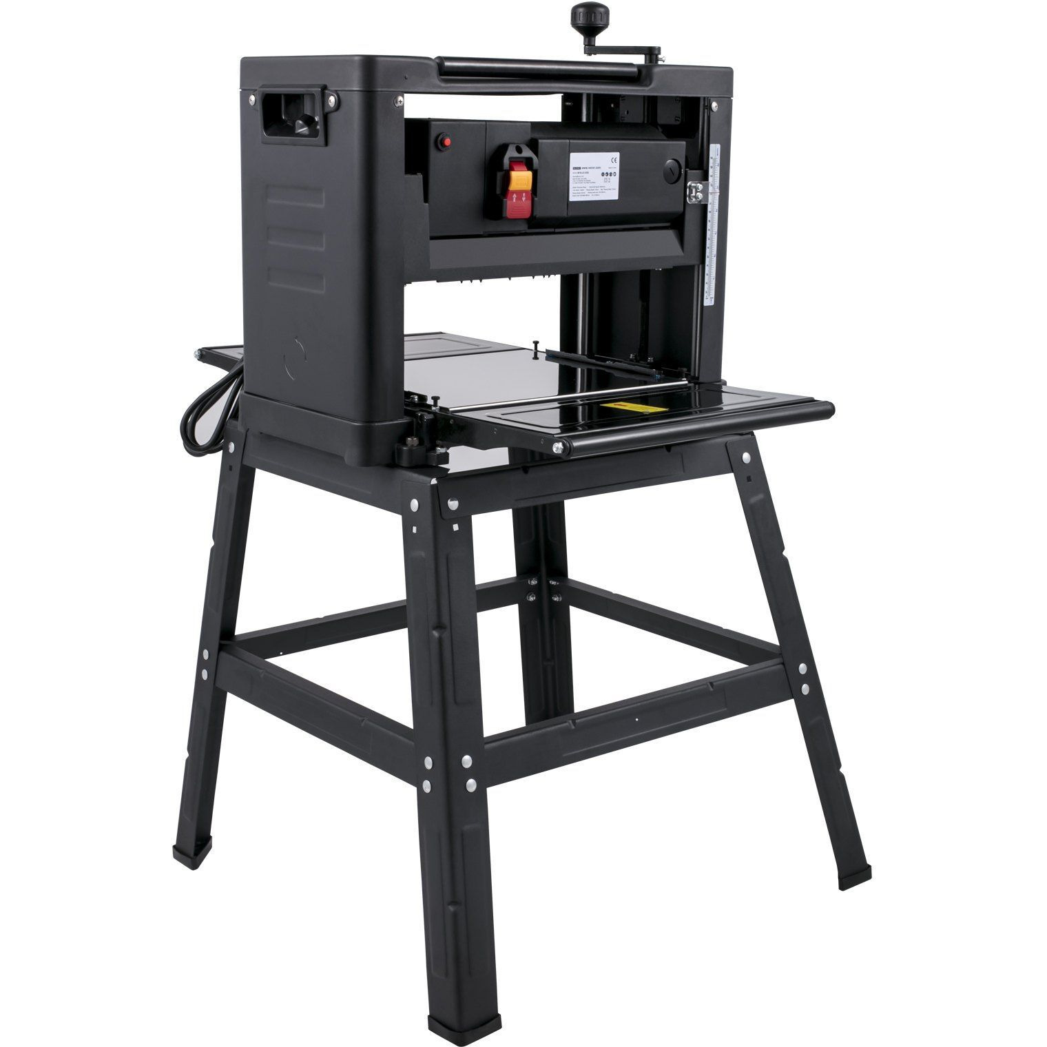 VEVOR Thickness Planer 12.5 inch Wood Planer Foldable 1500W Thickness Planer Woodworking 315"/min Feed Rate Double Cutter Benchtop Thickness Planer with Dust Exhaust Interface Stand for Woodworking