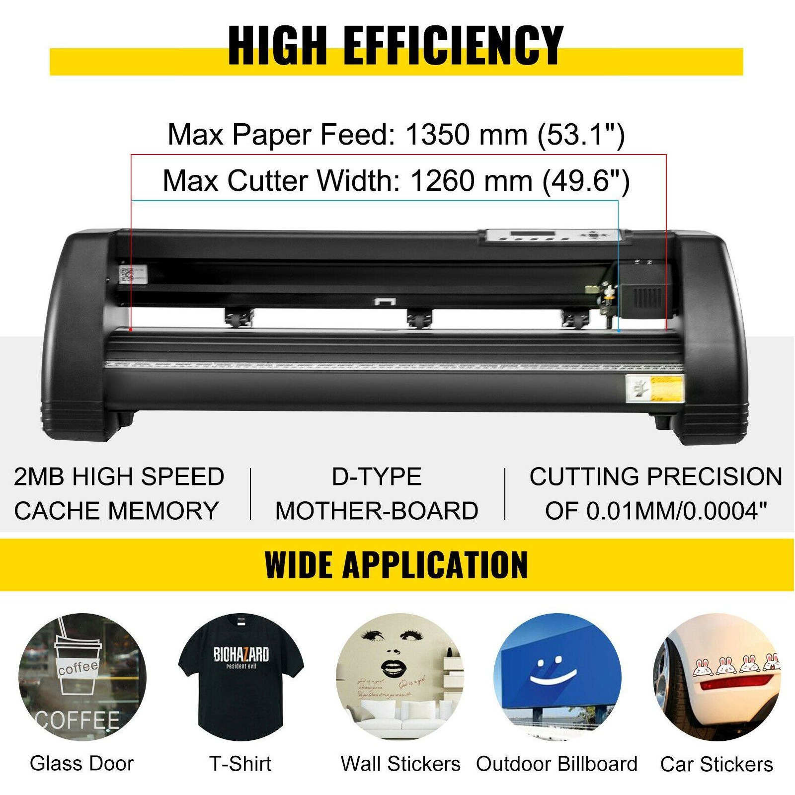 15&quotx15" Heat Press 6 In 1 Sublimation Machine + 53" Vinyl Cutter/plotter Cutting