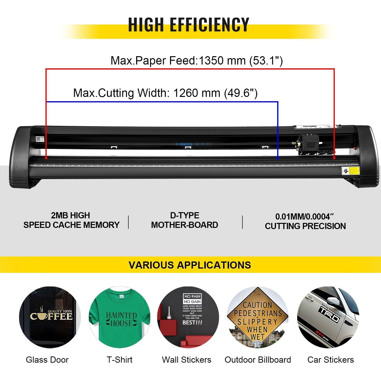 8 In 1 Heat Press 15&quotx15" Sublimation Machine + 53" Vinyl Cutter/plotter Cutting