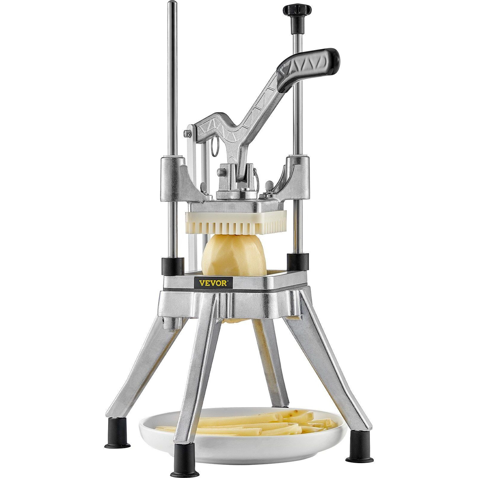 VEVOR Commercial Vegetable Fruit Chopper 3/8Blade Heavy Duty Professional Food Dicer Kattex French Fry Cutter Onion Slicer Stainless Steel for Tomato Peppers Potato Mushroom, Sliver