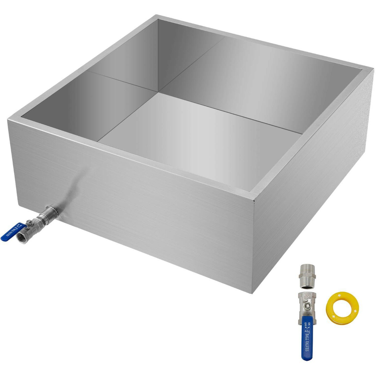 VEVOR Maple Syrup Evaporator Pan 24x24x9.5 Inch Stainless Steel Maple Syrup Boiling Pan with Valve