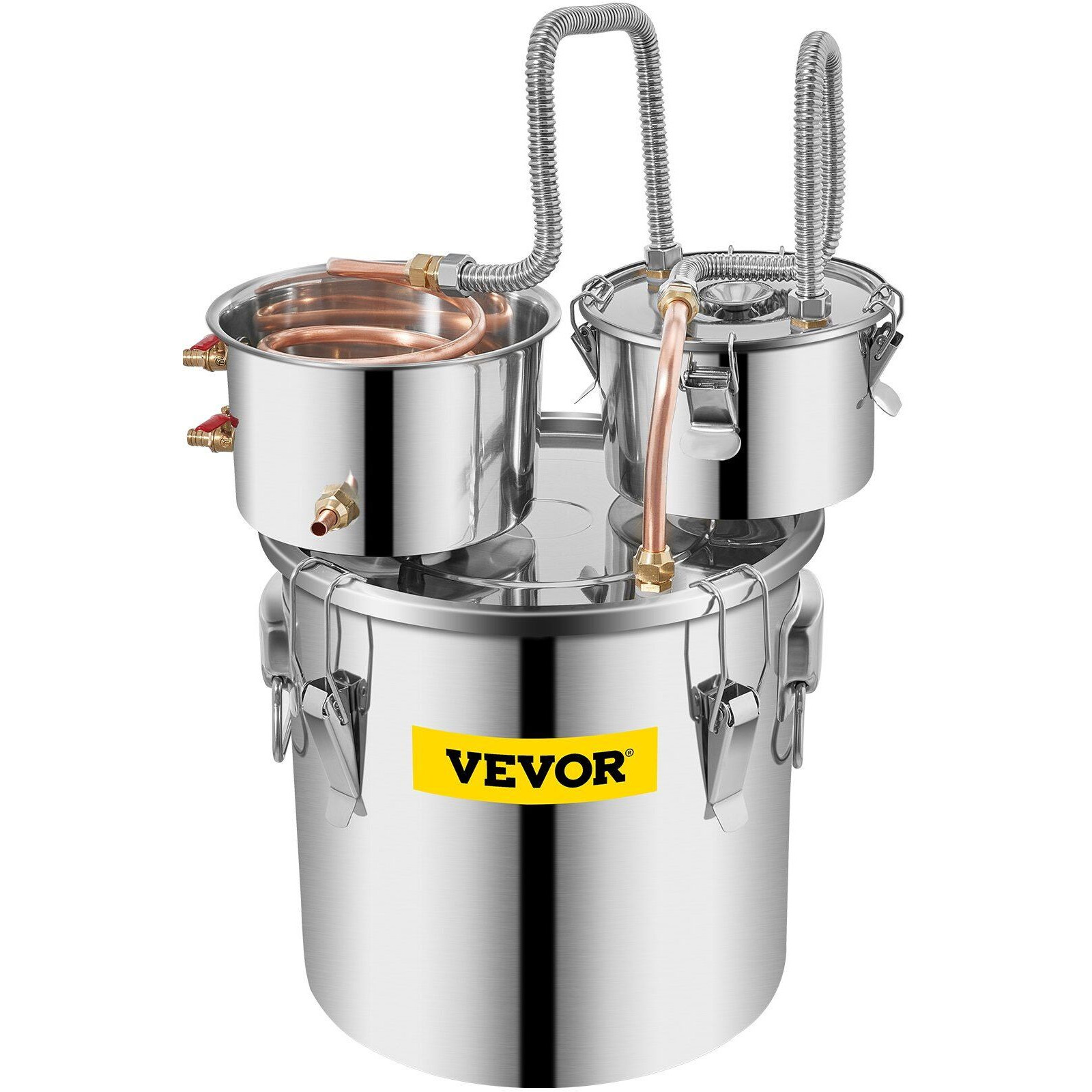 VEVOR Water Alcohol Distiller, 3 Gal, Distillery Kit w/Circulating Pump, Alcohol Still Copper Tube, Whiskey Distilling Kit w/Build-In Thermometer, Whiskey Making Kit for DIY Alcohol, Stainless Steel