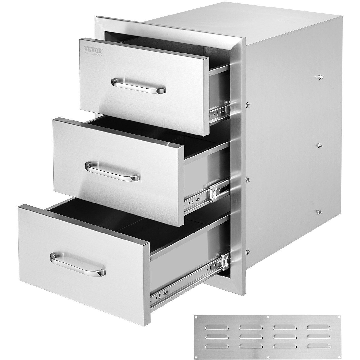 Chest of Drawers 15.7x17.7x21.6 Inch Stainless Steel 201
