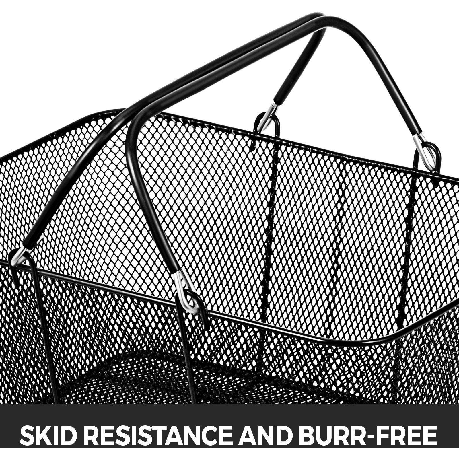 VEVOR 12PCS Shopping Baskets with Handles, Black Metal Shopping Basket, Portable Wire Shopping Basket, Black Wire Mesh shopping Basket Set for Stores Shopping