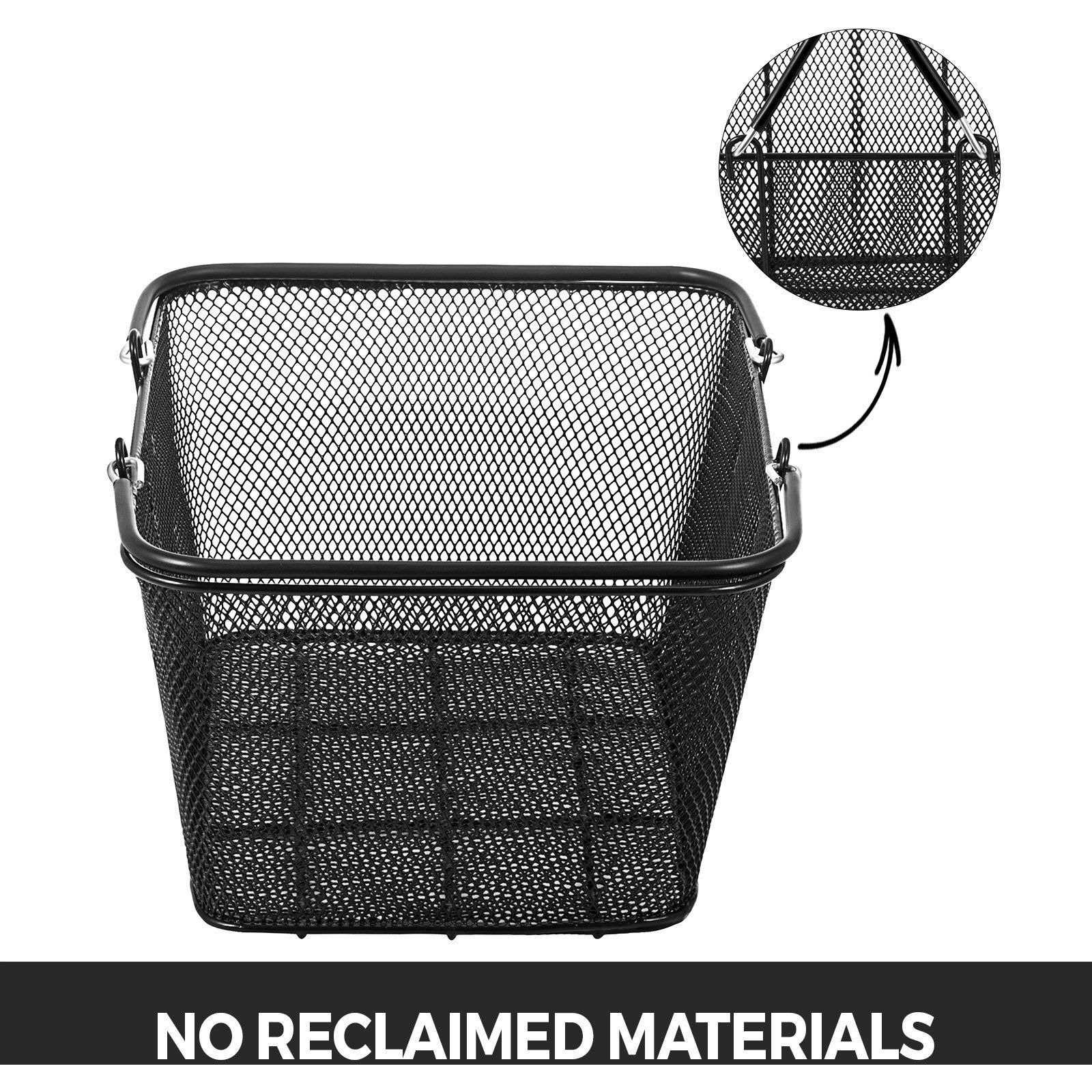 VEVOR 12PCS Shopping Baskets with Handles, Black Metal Shopping Basket, Portable Wire Shopping Basket, Black Wire Mesh shopping Basket Set for Stores Shopping