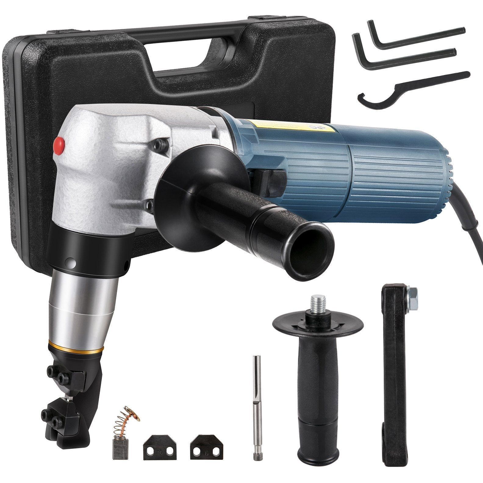 VEVOR Electric Metal Nibbler 625W Nibbler Metal Cutter 1000RPM High Speed Rotor 0.16in/4mm Metal Nibbler 110V w Replaced Blades Storage Case Sheet Metal Nibbler for Cutting Stainless Steel, Aluminium