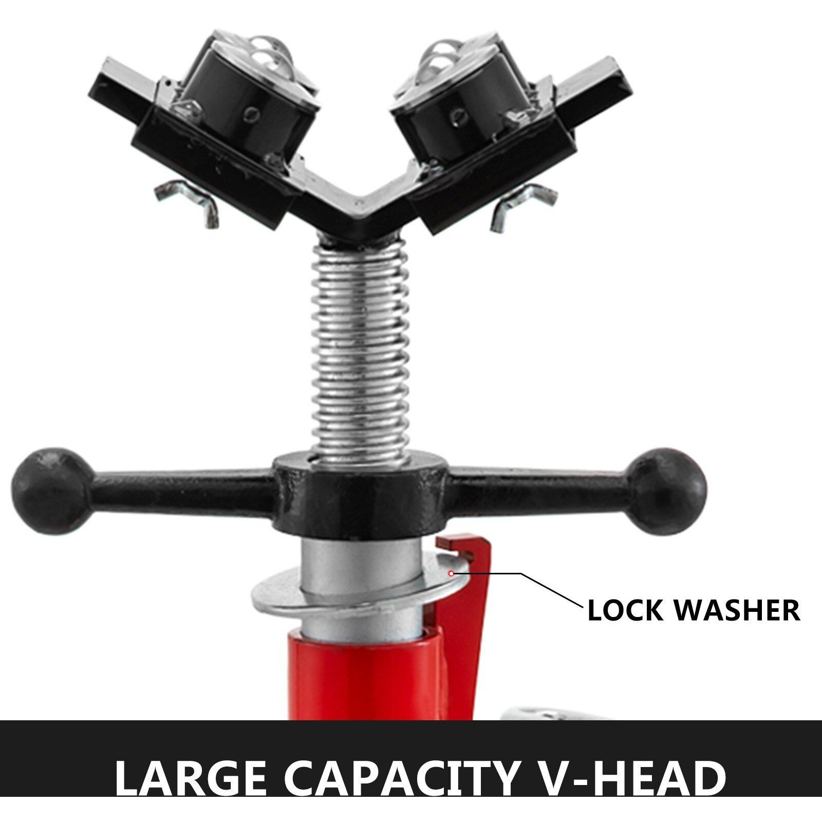VEVOR Pipe Jack Stand with 4-Ball Transfer V-Head and Folding Legs 1500LB Welding Pipe Stand Adjustable Height 28-52IN 1107A-type Pipe Jacks for Welding