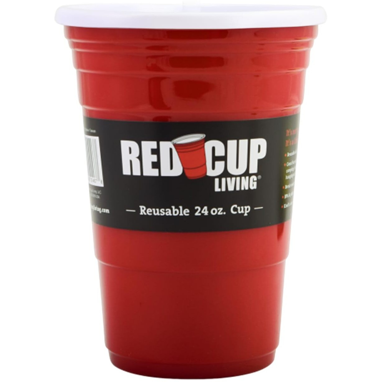 Red Cup Living 24 Oz Red Cups - Reusable Large Plastic Cups, Ideal for Parties & Travel | Leak-Proof Coffee Tumbler, Valentine's Gifts, BPA-Free (1, 24 Oz)