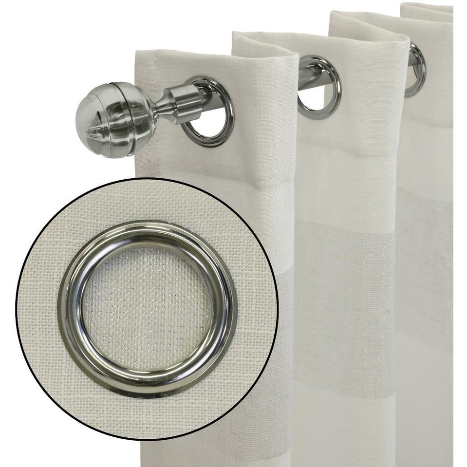 Paraiso Sheer Grommet Curtain Panel 52 x 95 in Ivory Grey