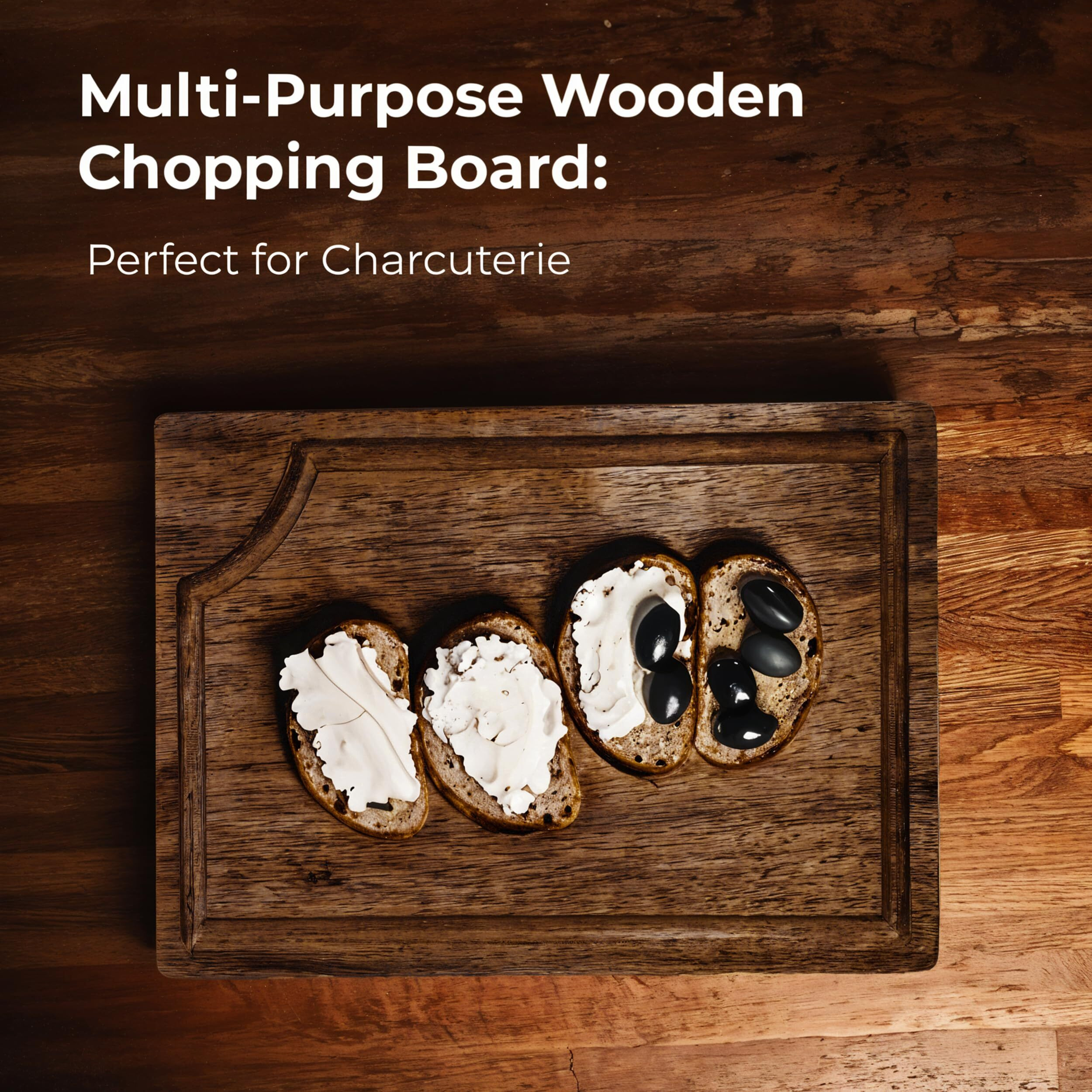 STORE INDYA Cutting Boards for Kitchen - Set of 3 Wooden Chopping Boards for Prep & Serving, Charcuterie Board, Butcher Block, Non Toxic Wood Cutting Boards  Large, Medium, Small  Gift Ready (Brown)