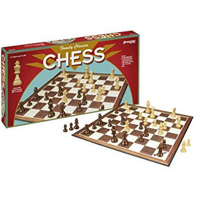 Family Classics Chess By Pressman - With Folding Board And Full Size Chess Pieces