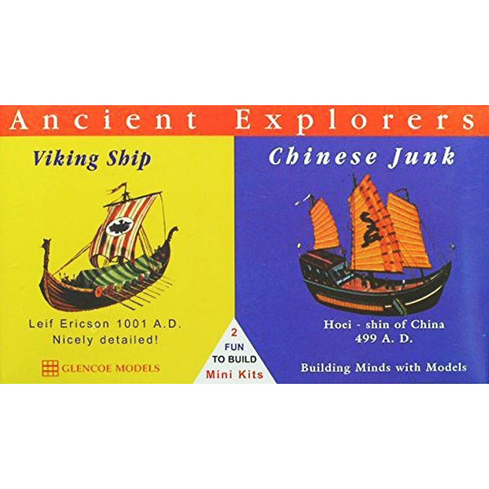 Glencoe Models 172 Scale Ancient Explorers Viking Ship/Chinese Junk