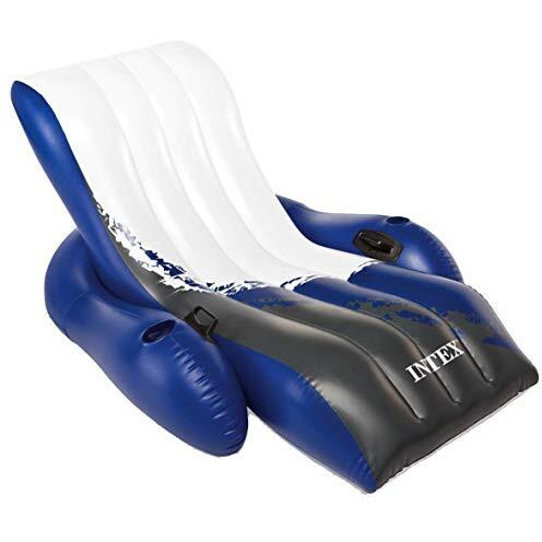 Intex Floating Recliner Inflatable Lounge, 71In X 53In, Multicolor
