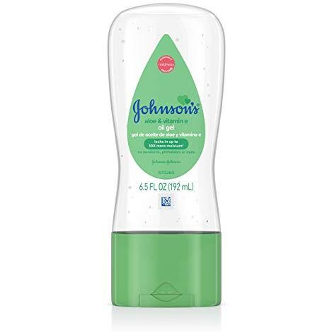 Johnson's Baby Oil Gel With Aloe Vera & Vitamin E, Hypoallergenic Baby Skin Care, 6.5 Fl. Oz