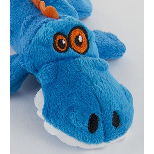 Godog Just For Me Gators With Chew Guard Tough Plush Dog Toy, Blue, Small