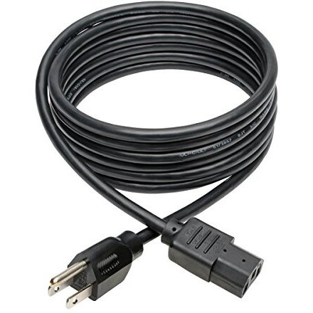 Tripp Lite Standard Computer Power Cord 10A,18Awg (Nema 5-15P To Iec-320-C13) 10-Ft.(P006-010) Black