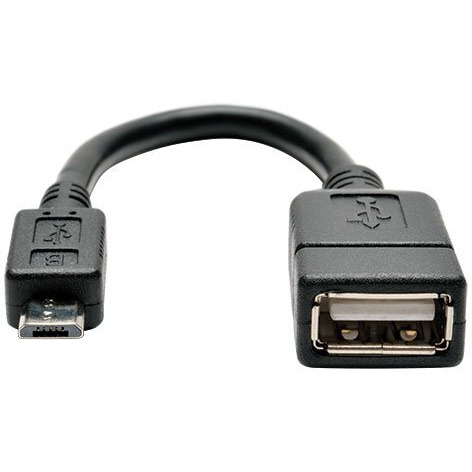 Tripp Lite U052-06N Micro Usb To Otg Host Adapter Cable 5-Pin Micro Usb A/A M/F 6-In, Black