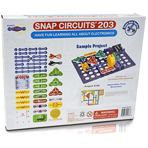 Snap Circuits 203 Electronics Exploration Kit | Over 200 Stem Projects | Full Color Project Manual | 42 Snap Modules | Unlimited Fun