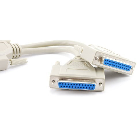 Cablesonline 8 Inch Db25 Parallel Male/Dual Female Y-Splitter Printer Cable (Ys-005)