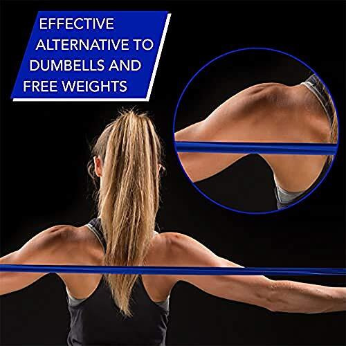 Theraband Resistance Band Set, Professional Latex Elastic Bands For Upper & Lower Body & Core Exercise, Physical Therapy, Lower Pilates, At-Home Workouts, And Rehab, 5 Foot, Blue & Black, Advanced