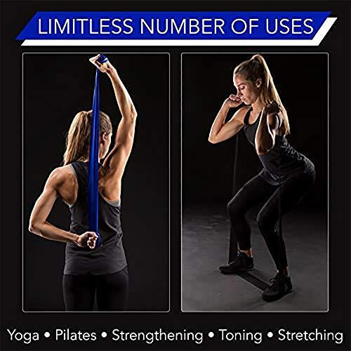 Theraband Resistance Band Set, Professional Latex Elastic Bands For Upper & Lower Body & Core Exercise, Physical Therapy, Lower Pilates, At-Home Workouts, And Rehab, 5 Foot, Blue & Black, Advanced