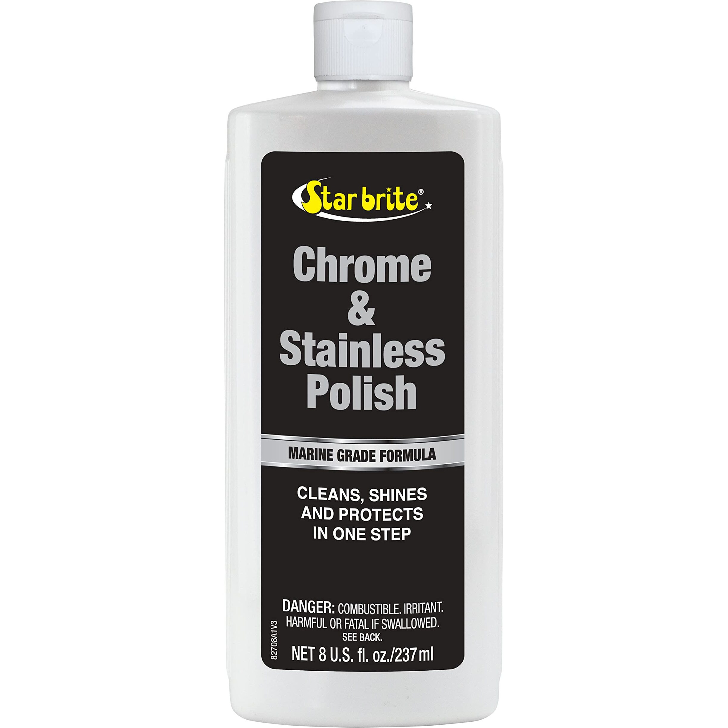 Star Brite Chrome & Stainless Polish - Wipe On Wipe Off Shine - Marine Grade Formula Protects Against Pitting, Salt Deposits, Staining & Rust On Chrome, Stainless Steel, Copper, Tin & Brass (082708)
