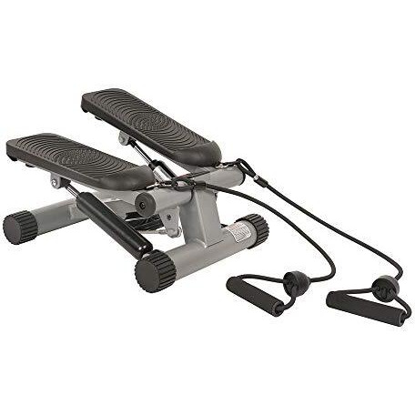 Sunny Health & Fitness Mini Stepper For Exercise Low-Impact Stair Step Cardio Equipment With Resistance Bands, Digital Monitor, Optional Twist Motion Stepper