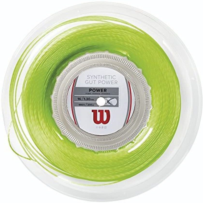 Wilson Synthetic Gut Power 16 Tennis String - Set, Lime Green